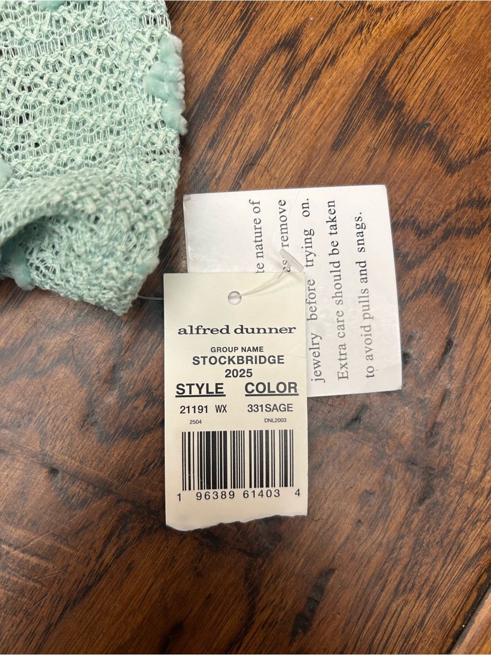 Alfred Dunner Mint Green Embroidered Knit Top - Picture 5 of 9